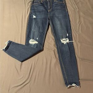 Celebrity Pink Dark Blue Distressed Skinny Jeans
